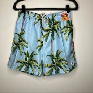 NWT THE ENDLESS SUMMER Palm Tree Swim Trunks 17" Medium